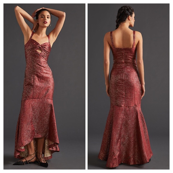 Anthropologie Dresses & Skirts - Anthropologie ML Monique Lhuillier Flounced Metallic Dress